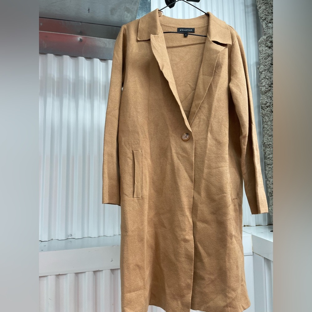 Gibson Look Tan Duster Cardigan Size Small
